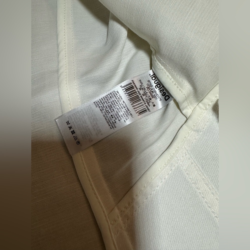 Desigual Hybrid Denim Blazer – Off-White Linen-Cotton Blend (Size 38 / NWT) - Picture 11 of 14